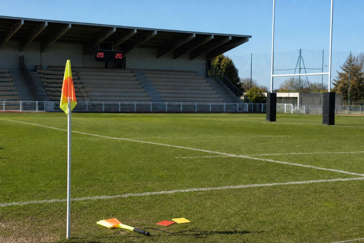 Panneau d&rsquo;affichage indiquant une égalité en fin de match de rugby